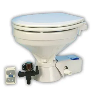 37045 Series Quiet Flush Electric Toilet - Fresh Water - 12V - Large Size