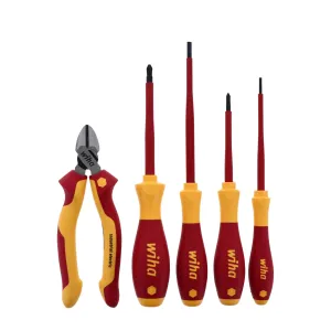 5 Piece Insulated Industrial Cutters and Screwdriver Set
