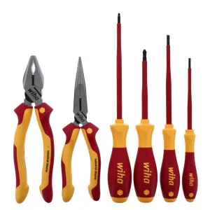 6 Piece Insulated Industrial Pliers and Screwdriver Set