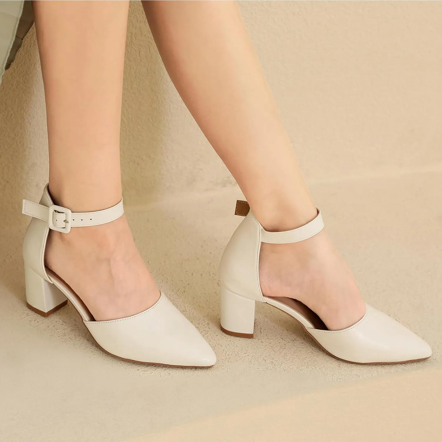 AOQUNFS Women Closed Toe Heels Ballroom Salsa Pumps Practice Performance Dancing Shoes,8005