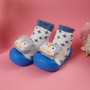 Baby Grip Socks Shoes Penguin Blue - Sunshine