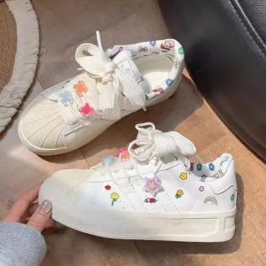 binfenxie  -  fashion Shell Head Shoes for Women 2024 Spring and Autumn Korean Version New Designer Students Casual Sneakers Female