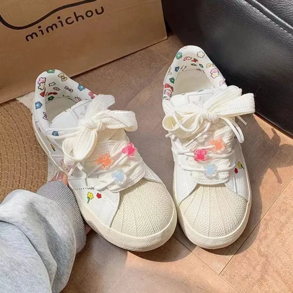 binfenxie  -  fashion Shell Head Shoes for Women 2024 Spring and Autumn Korean Version New Designer Students Casual Sneakers Female