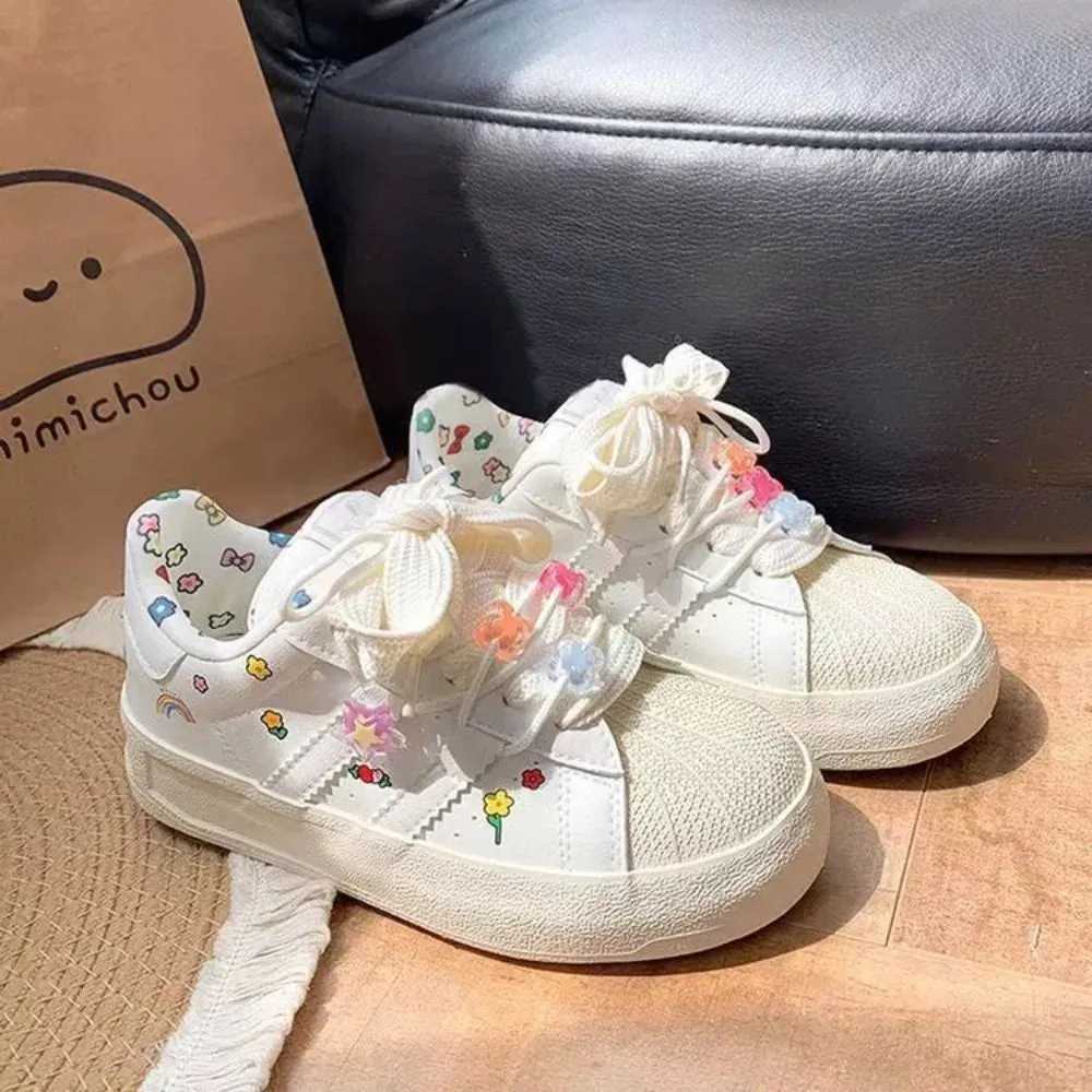 binfenxie  -  fashion Shell Head Shoes for Women 2024 Spring and Autumn Korean Version New Designer Students Casual Sneakers Female