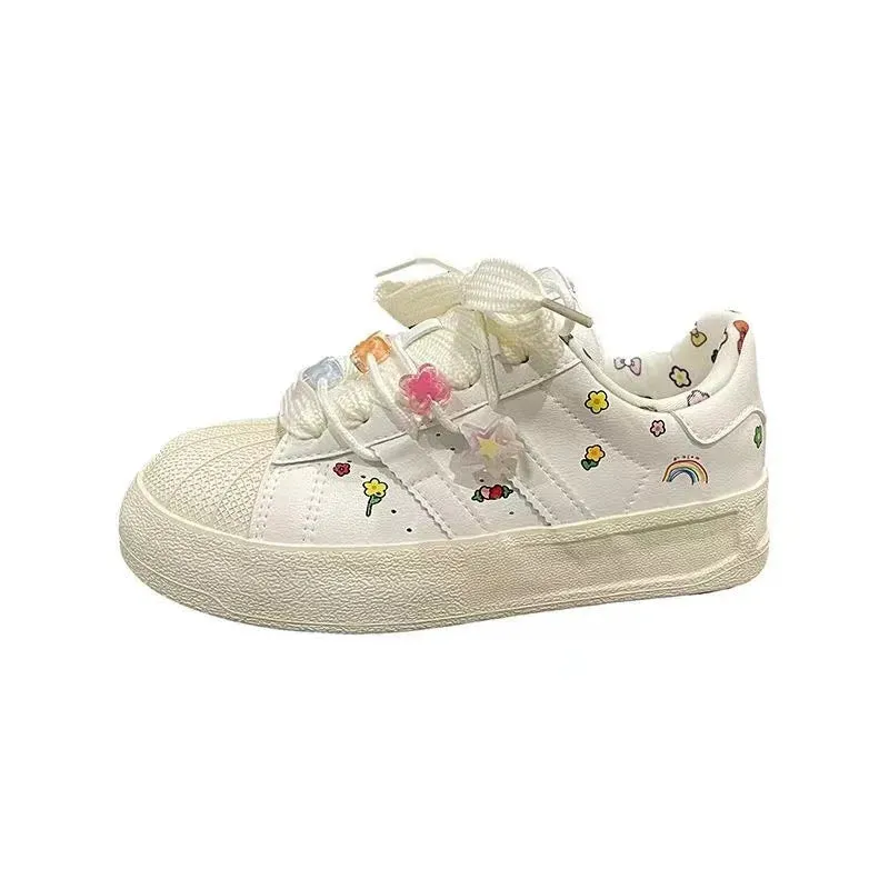 binfenxie  -  fashion Shell Head Shoes for Women 2024 Spring and Autumn Korean Version New Designer Students Casual Sneakers Female