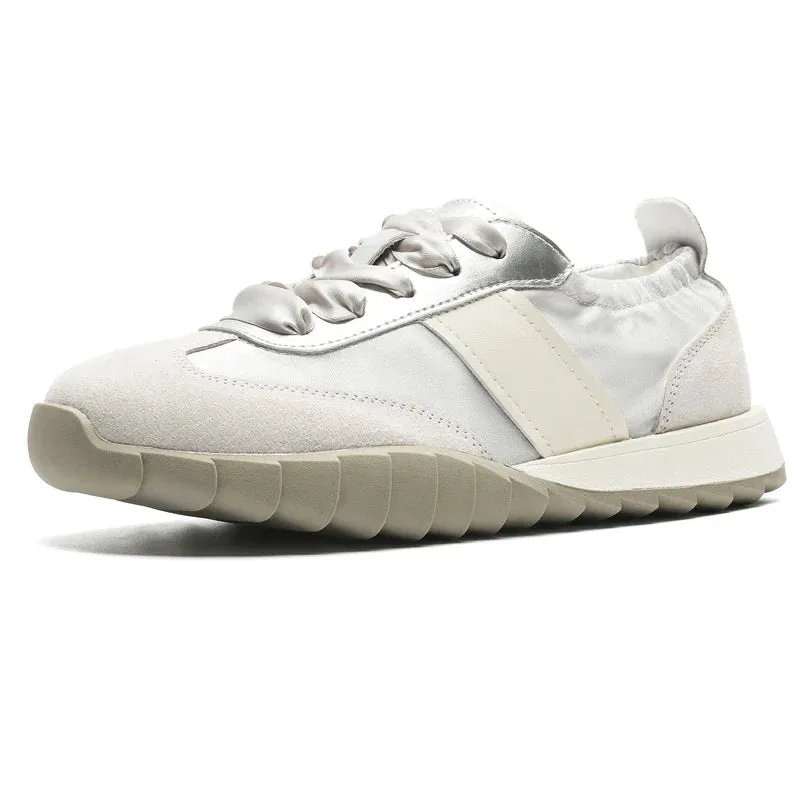 binfenxie  -  German Training Shoes Women 2024 Spring New Genuine Leather Ballet Girl Sneakers Casual Lace-up Forrest Gump Shoes Ladies
