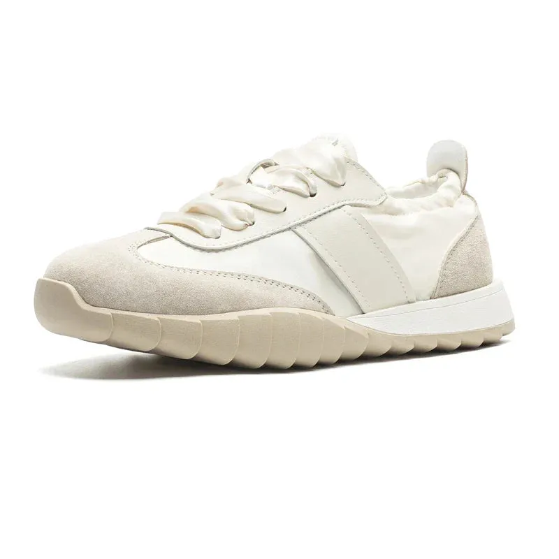 binfenxie  -  German Training Shoes Women 2024 Spring New Genuine Leather Ballet Girl Sneakers Casual Lace-up Forrest Gump Shoes Ladies