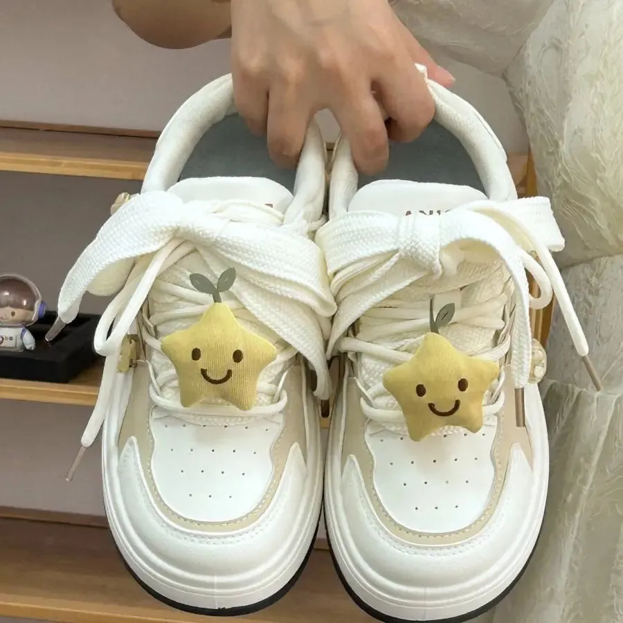 binfenxie  -  Kawaii Shoes Women White Platform Sneakers Tennis Female Flats Casual Spring Summer 2024 Vulcanize Cute Korean Footwear