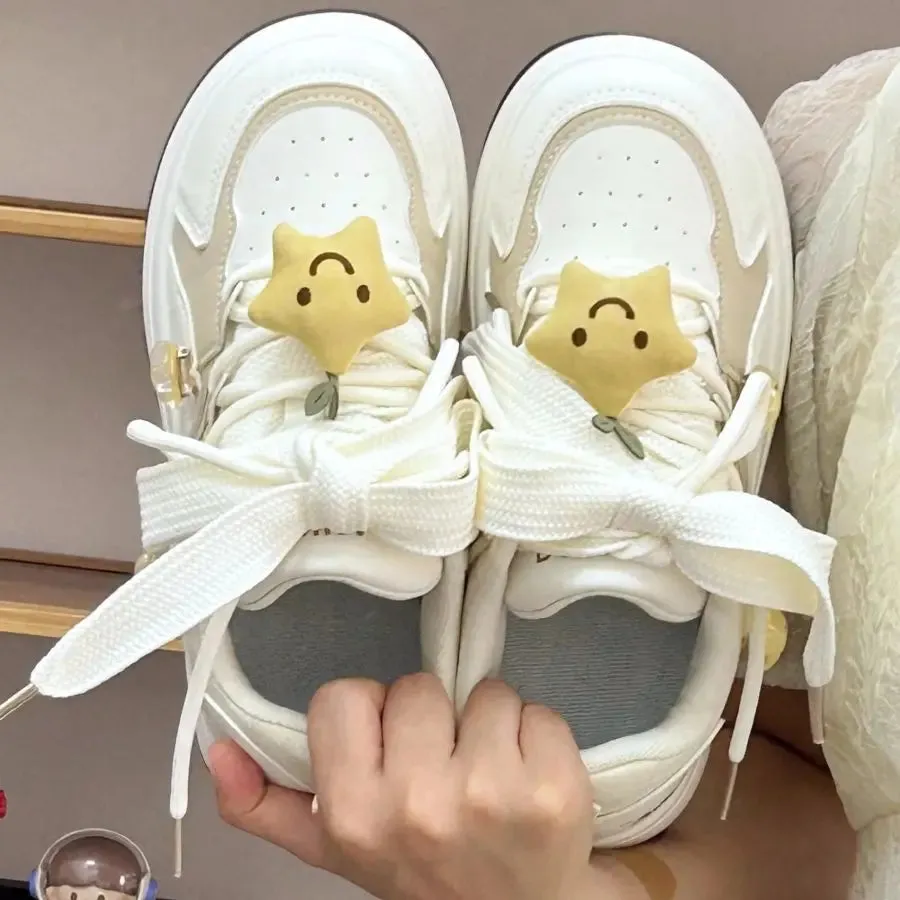 binfenxie  -  Kawaii Shoes Women White Platform Sneakers Tennis Female Flats Casual Spring Summer 2024 Vulcanize Cute Korean Footwear