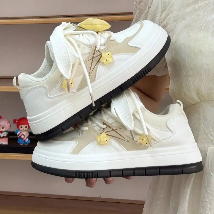 binfenxie  -  Kawaii Shoes Women White Platform Sneakers Tennis Female Flats Casual Spring Summer 2024 Vulcanize Cute Korean Footwear
