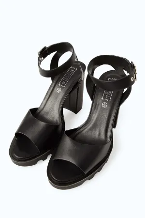 Black Block Heel Sandals