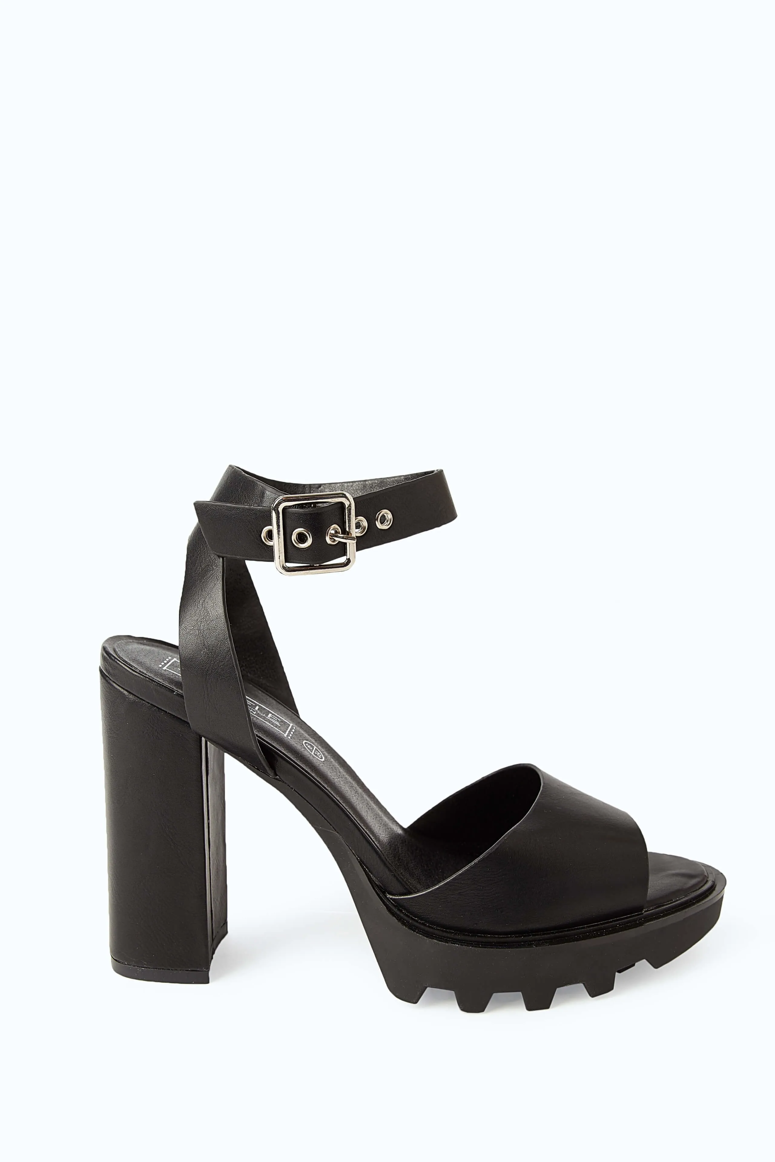 Black Block Heel Sandals