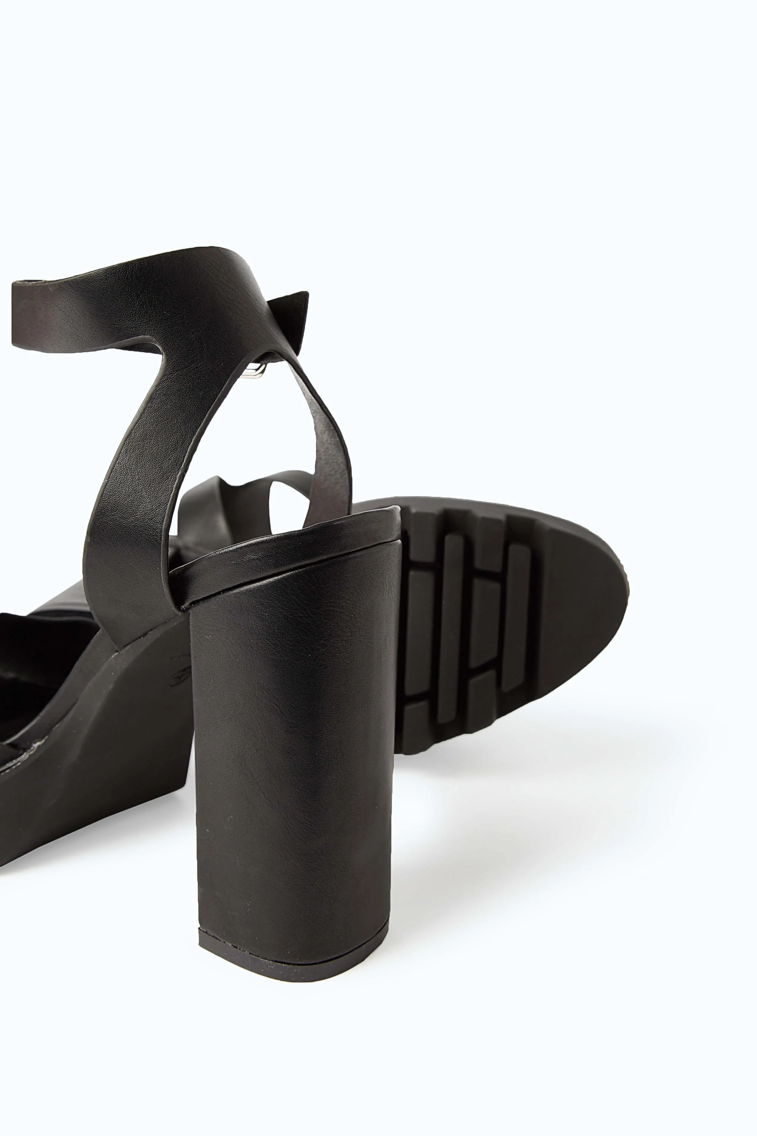 Black Block Heel Sandals