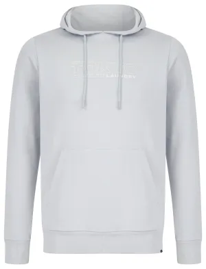Brody Motif Brushback Fleece Pullover Hoodie in Pale Blue - Tokyo Laundry