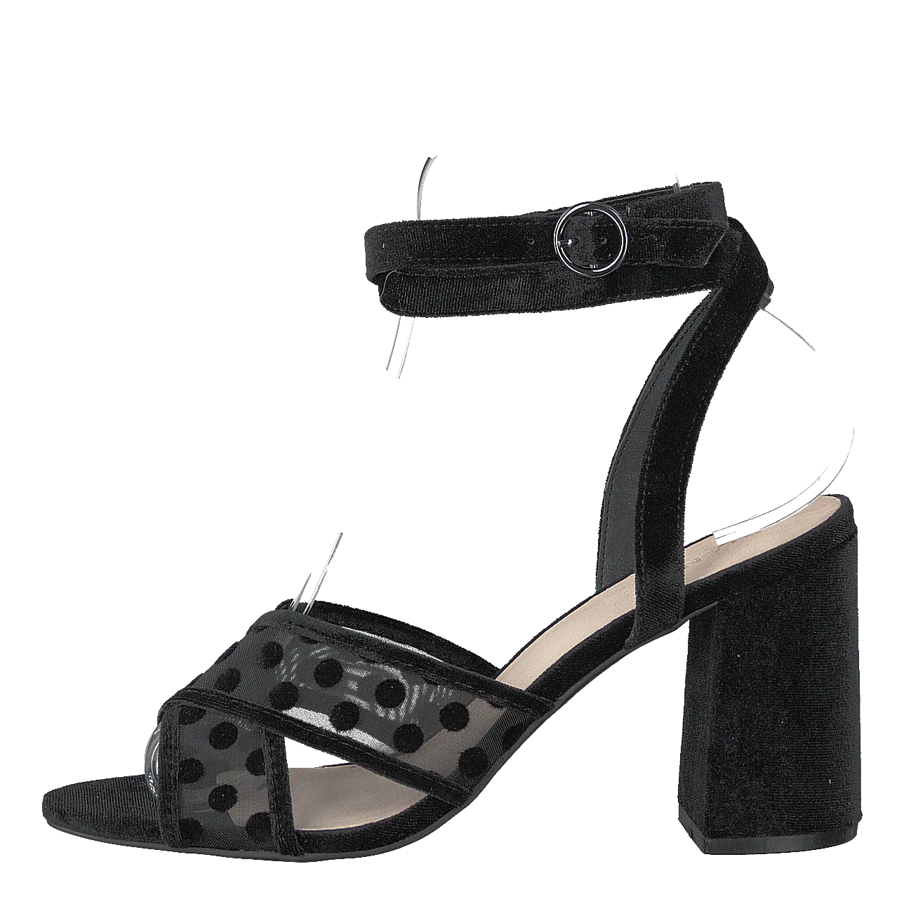 Cali Velour Dots Sandal 104 - Black 4