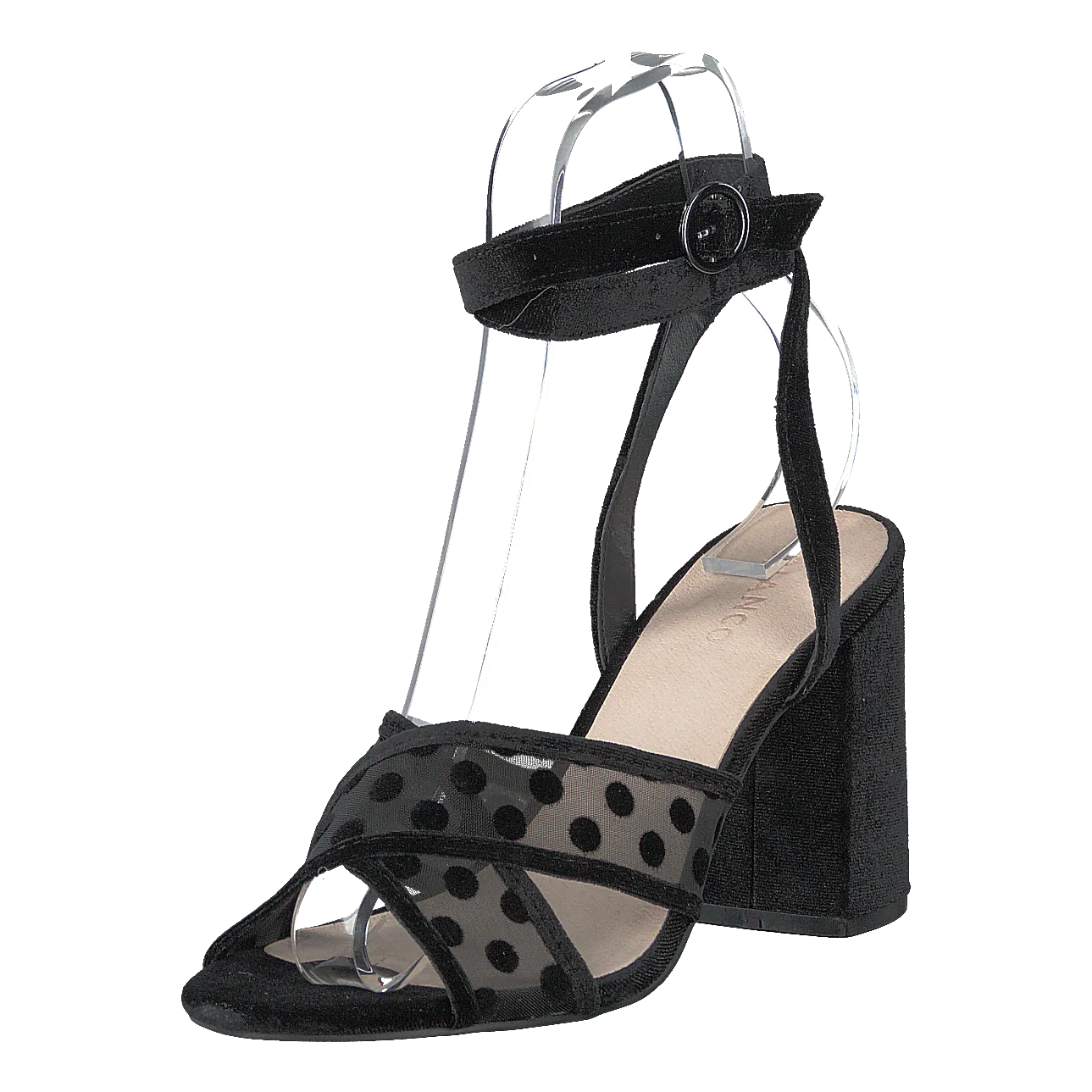 Cali Velour Dots Sandal 104 - Black 4