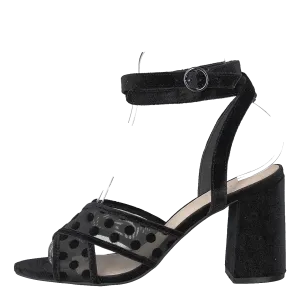 Cali Velour Dots Sandal 104 - Black 4