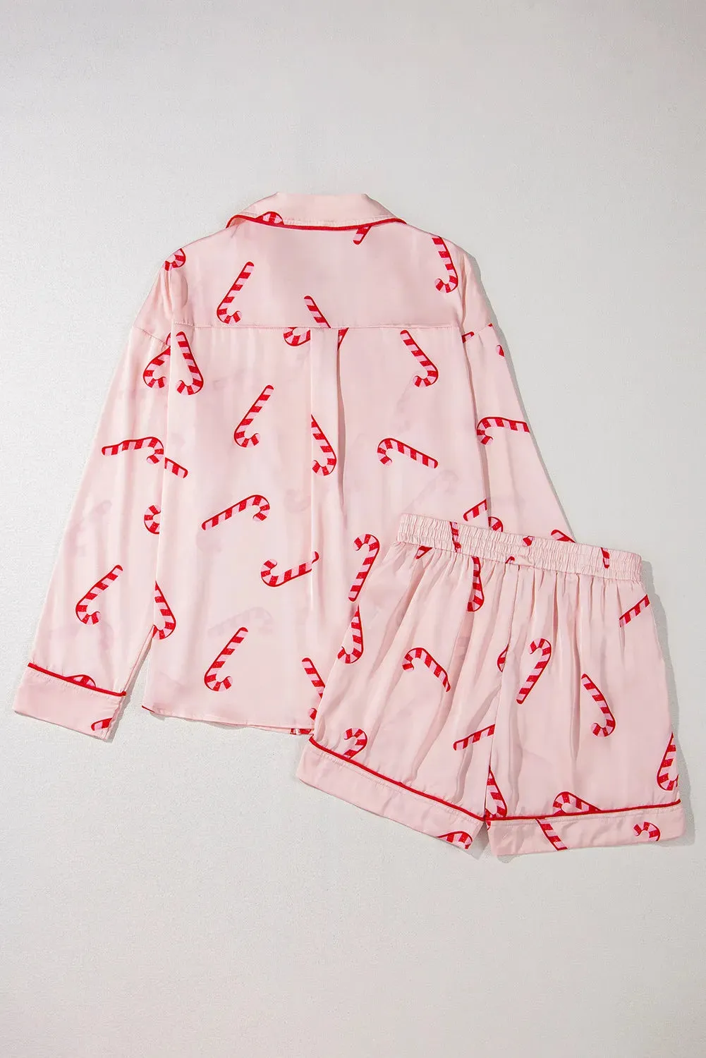 Candy Cane Printed Holiday Pajama Set