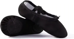 Canvas Ballet Shoes for Girls, Dance Practice Slippers Split Soft Leather Flat Shoes(Toddler/Little Kid/Big Kid)