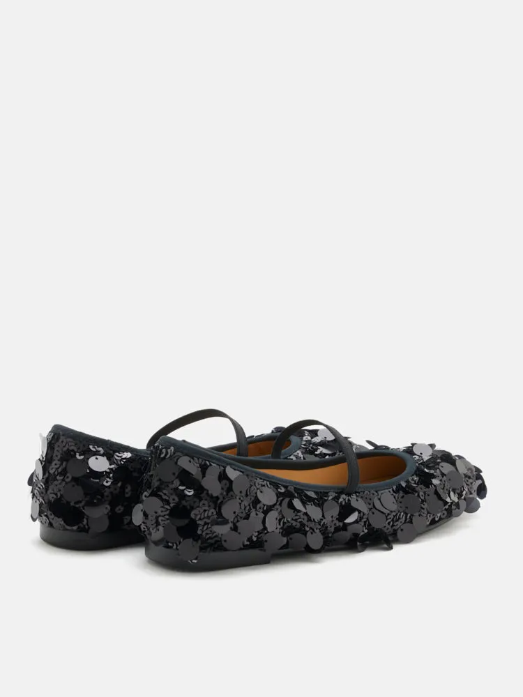 Christa Sequin Webbed Mary Janes
