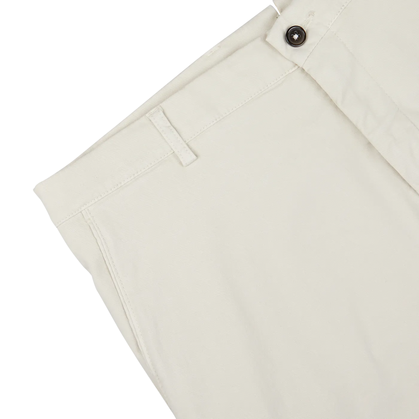 Cream Beige Cotton Blend Bermuda Shorts