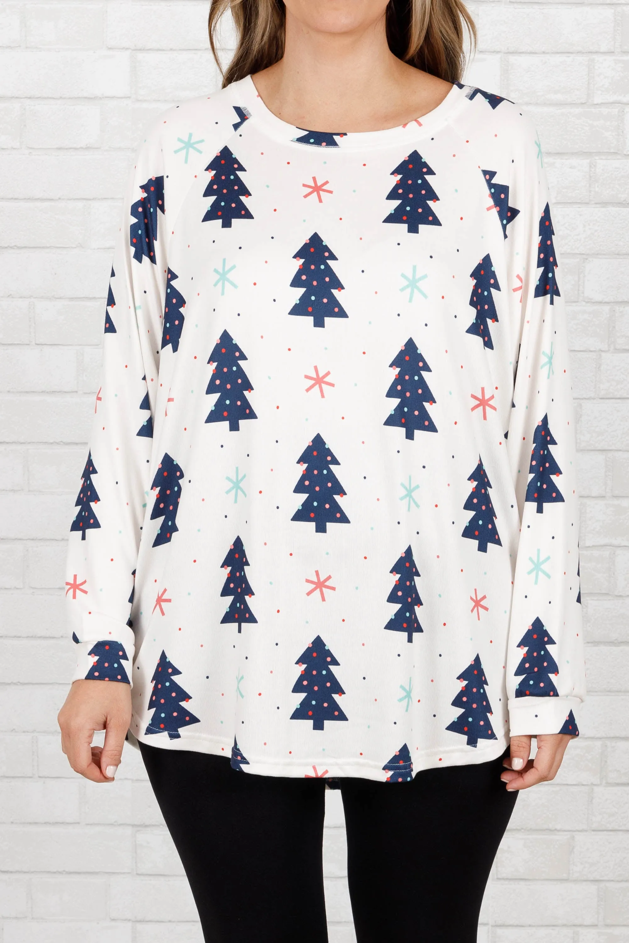 Curved Hem Slouchy Dolman Tunic, Feelin' Pine