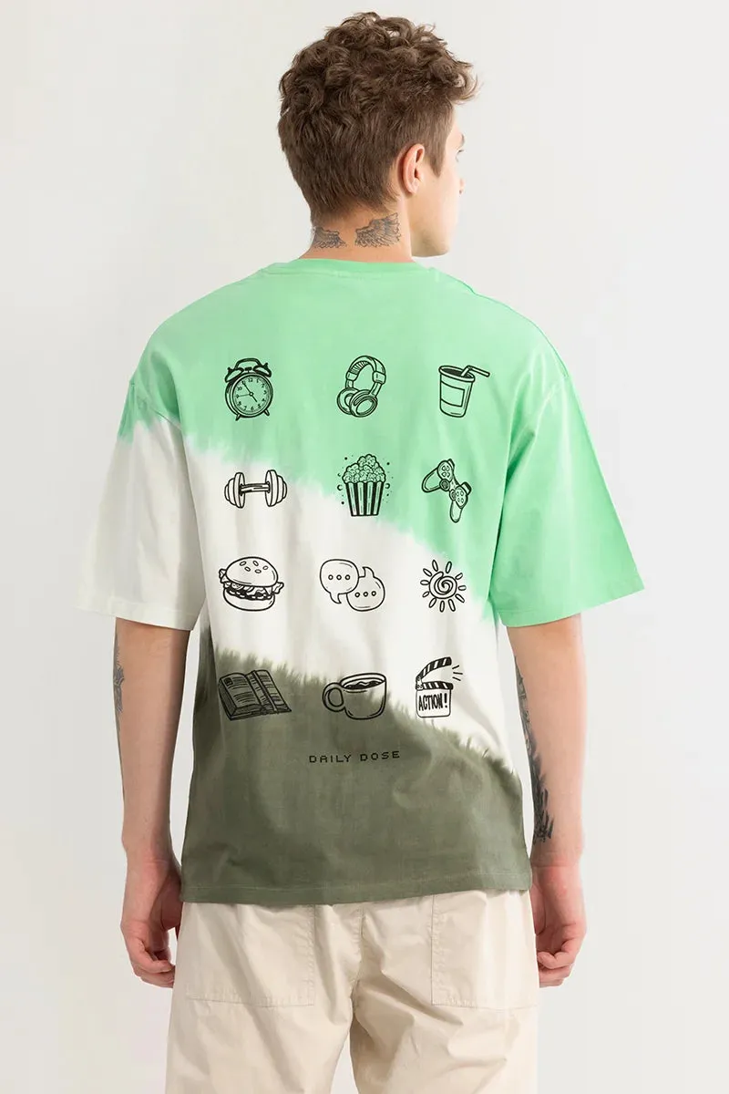 Daily Dose Green Oversized T-Shirt