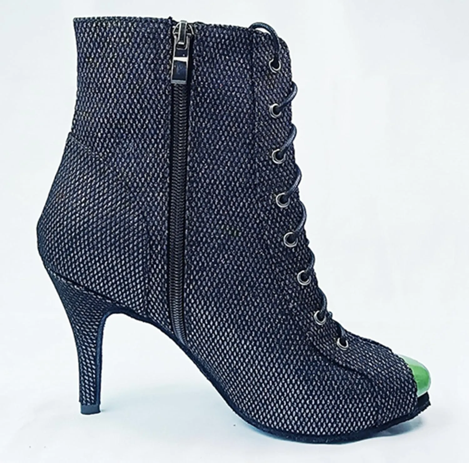 Dance Heels for Women Lace-up Ballroom Shoes Open Toe Party Evening Ankle Booties XZ707