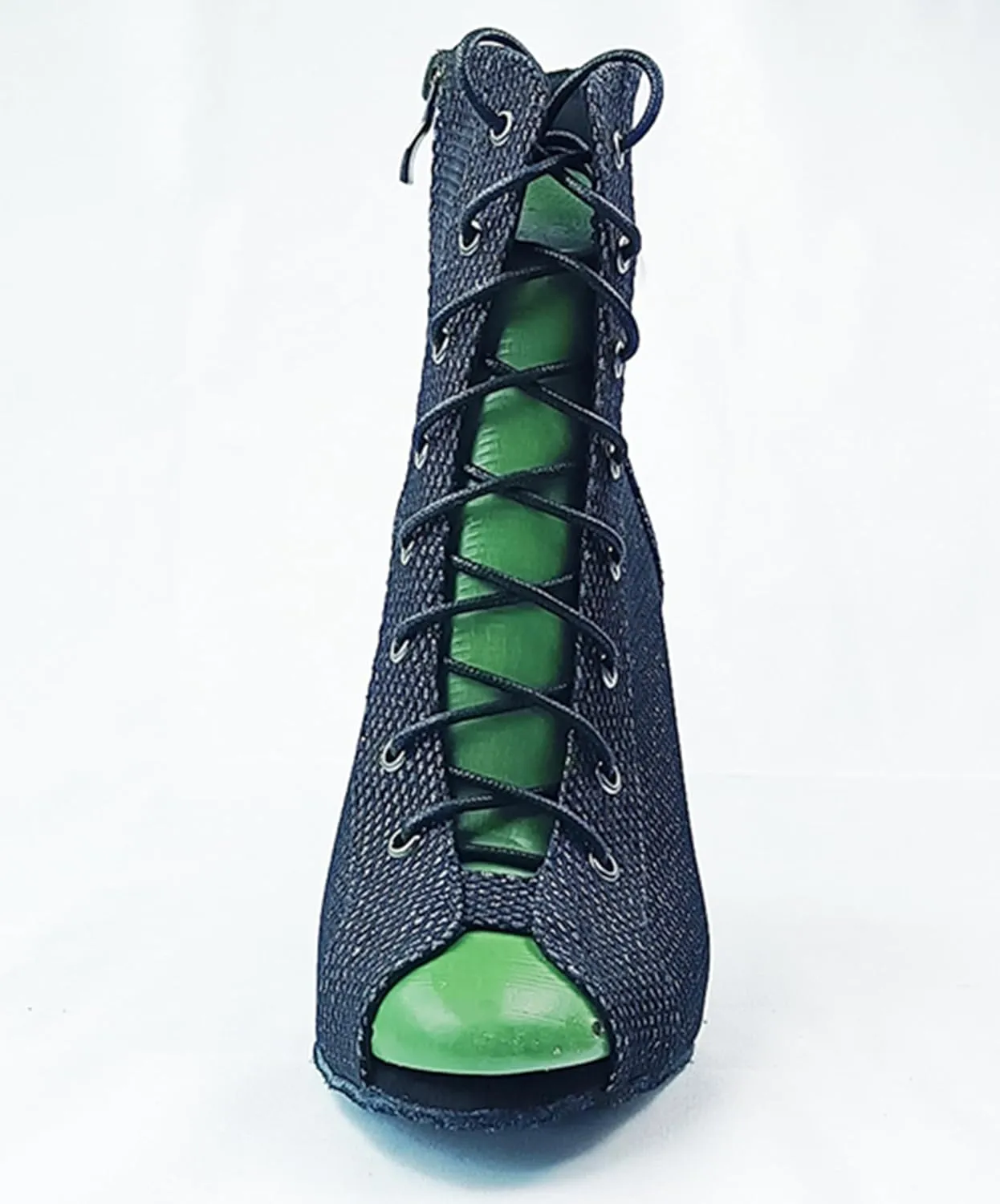 Dance Heels for Women Lace-up Ballroom Shoes Open Toe Party Evening Ankle Booties XZ707