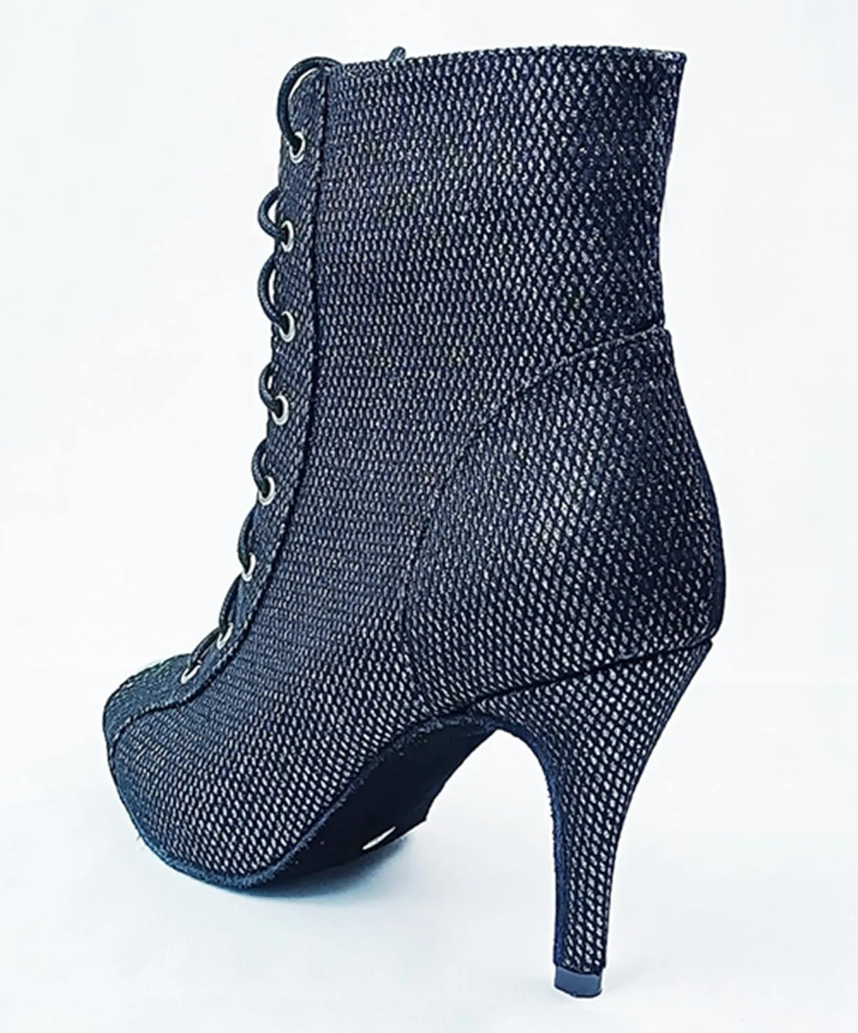 Dance Heels for Women Lace-up Ballroom Shoes Open Toe Party Evening Ankle Booties XZ707
