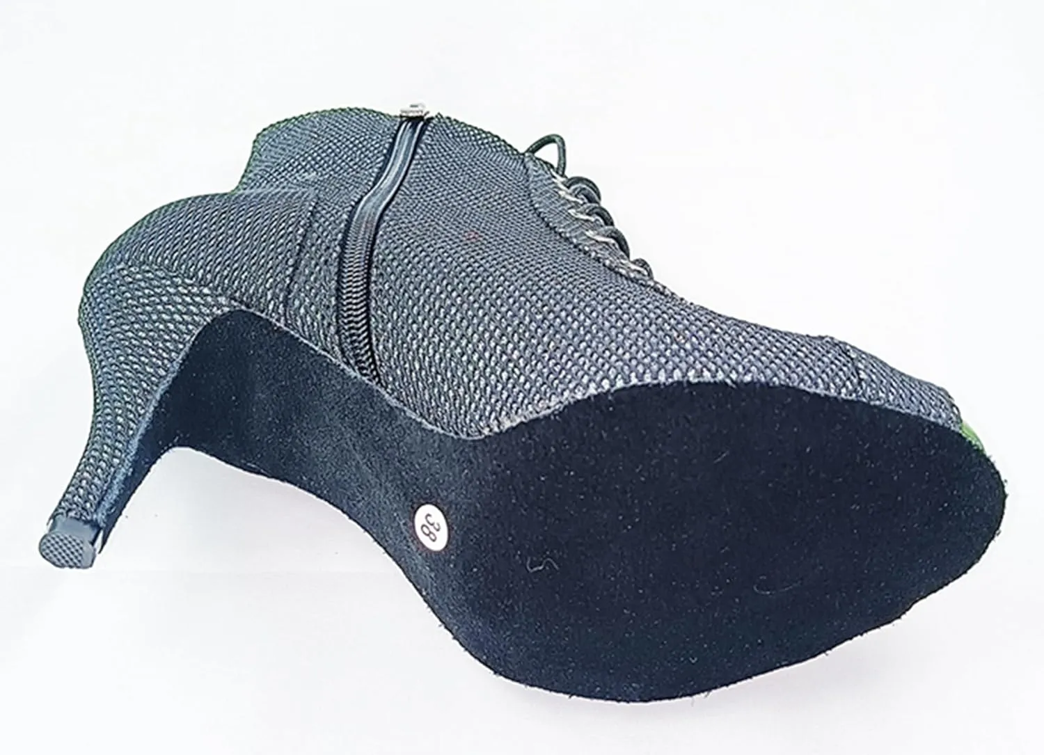 Dance Heels for Women Lace-up Ballroom Shoes Open Toe Party Evening Ankle Booties XZ707