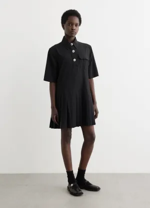 Drapey Melange Pleated Mini Dress