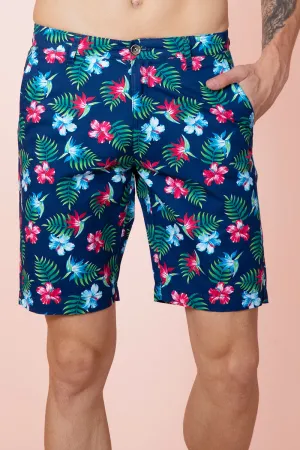 Exotic Hibiscus Navy Shorts