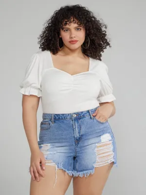 Fashion To Figure - Puff Sleeve Ruched Top