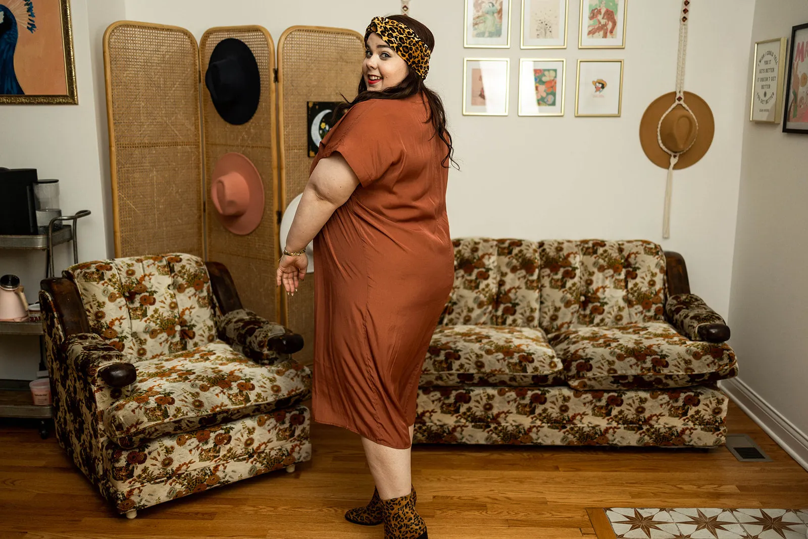 georgia dress in brick