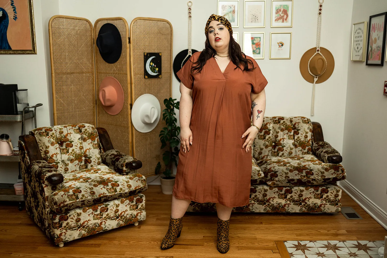 georgia dress in brick