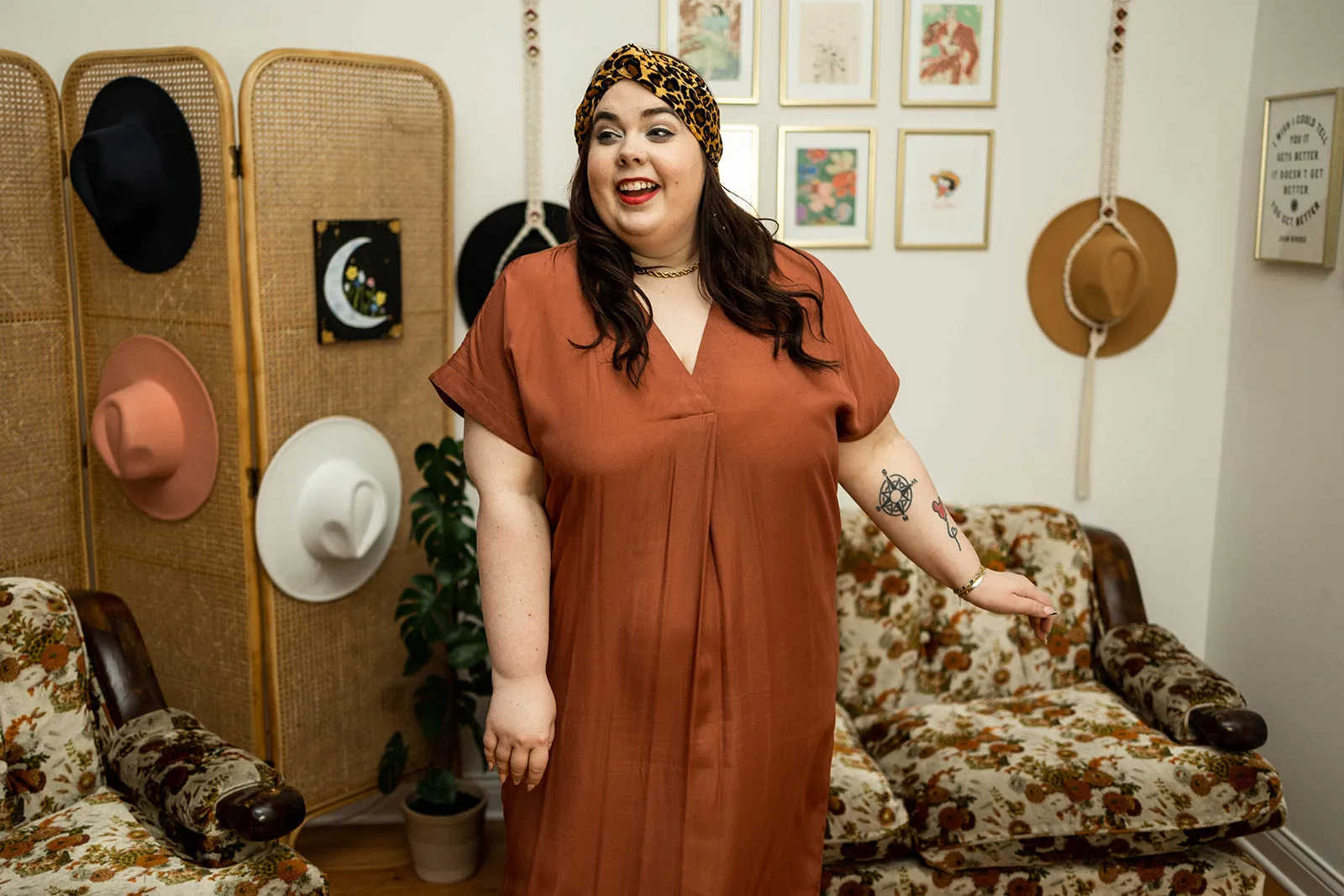georgia dress in brick