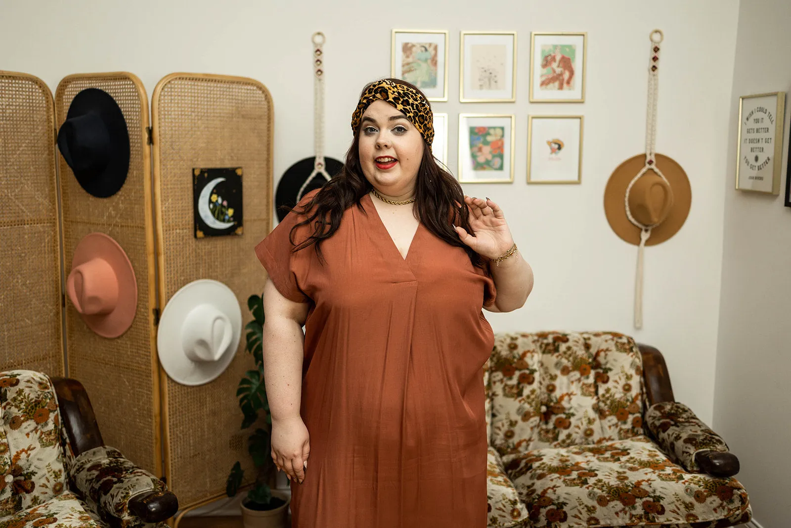 georgia dress in brick