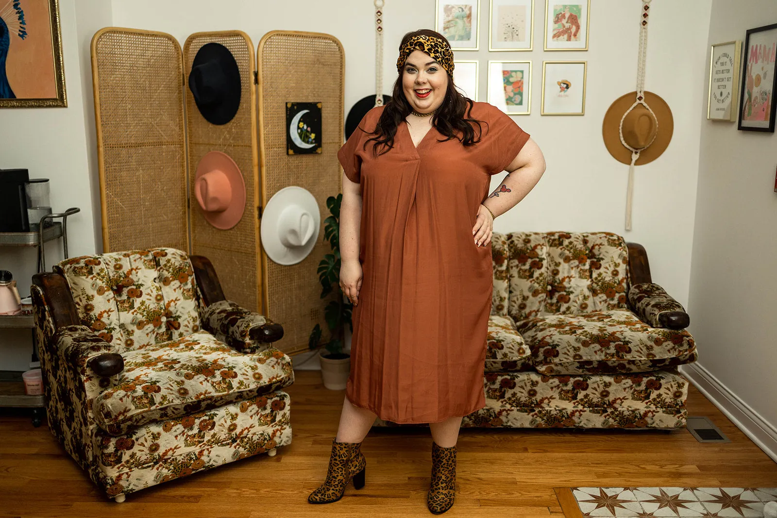 georgia dress in brick