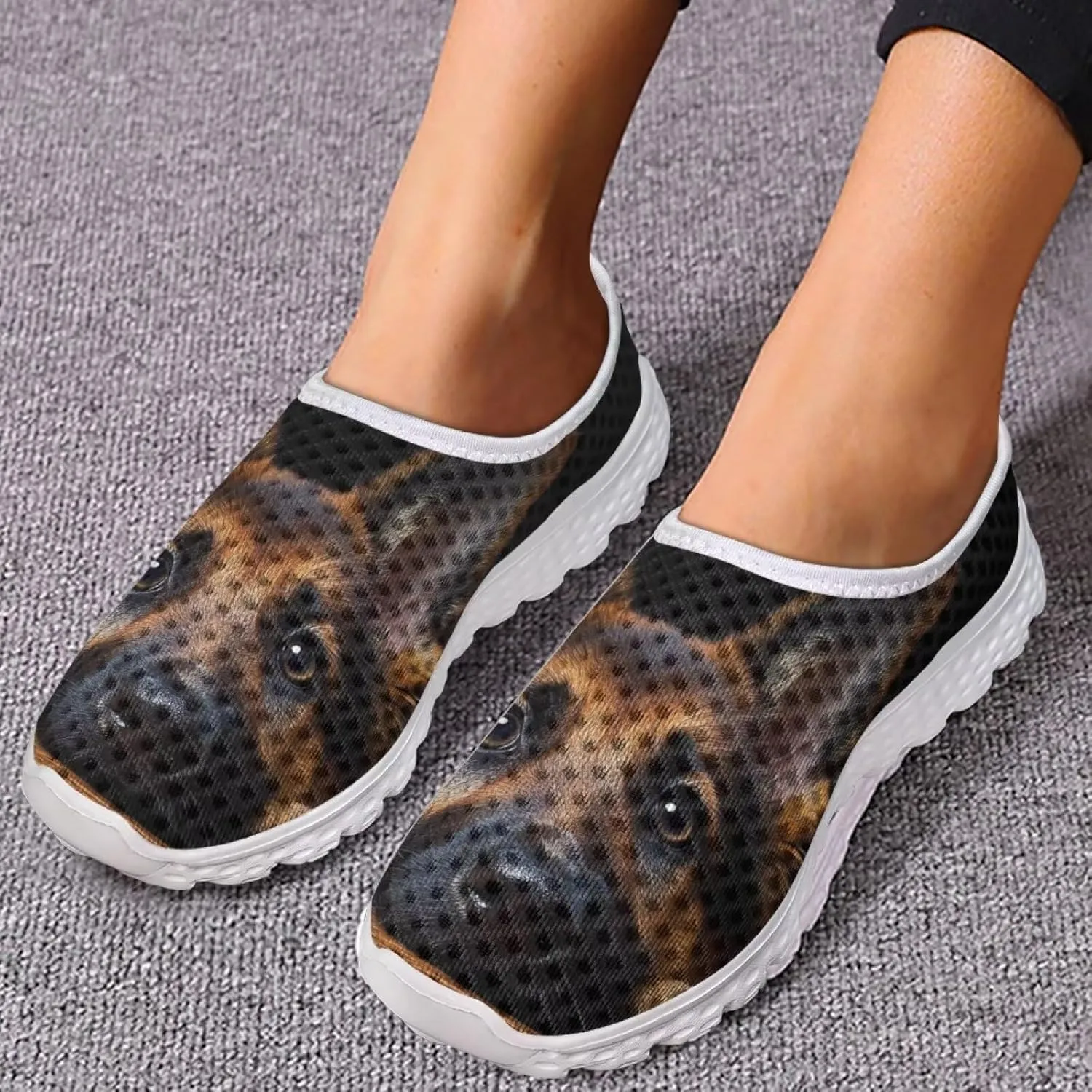 GIFTPUZZ Women Running Shoes Lightweight Slip-on Shoes Non Slip Breathable Mesh Walking Sneakers