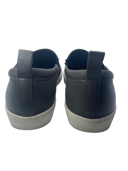Gina Grey Leather & Crystal Embellished Satin Gioia Slip On Skate Sneakers Trainers UK 3 EU 36 
