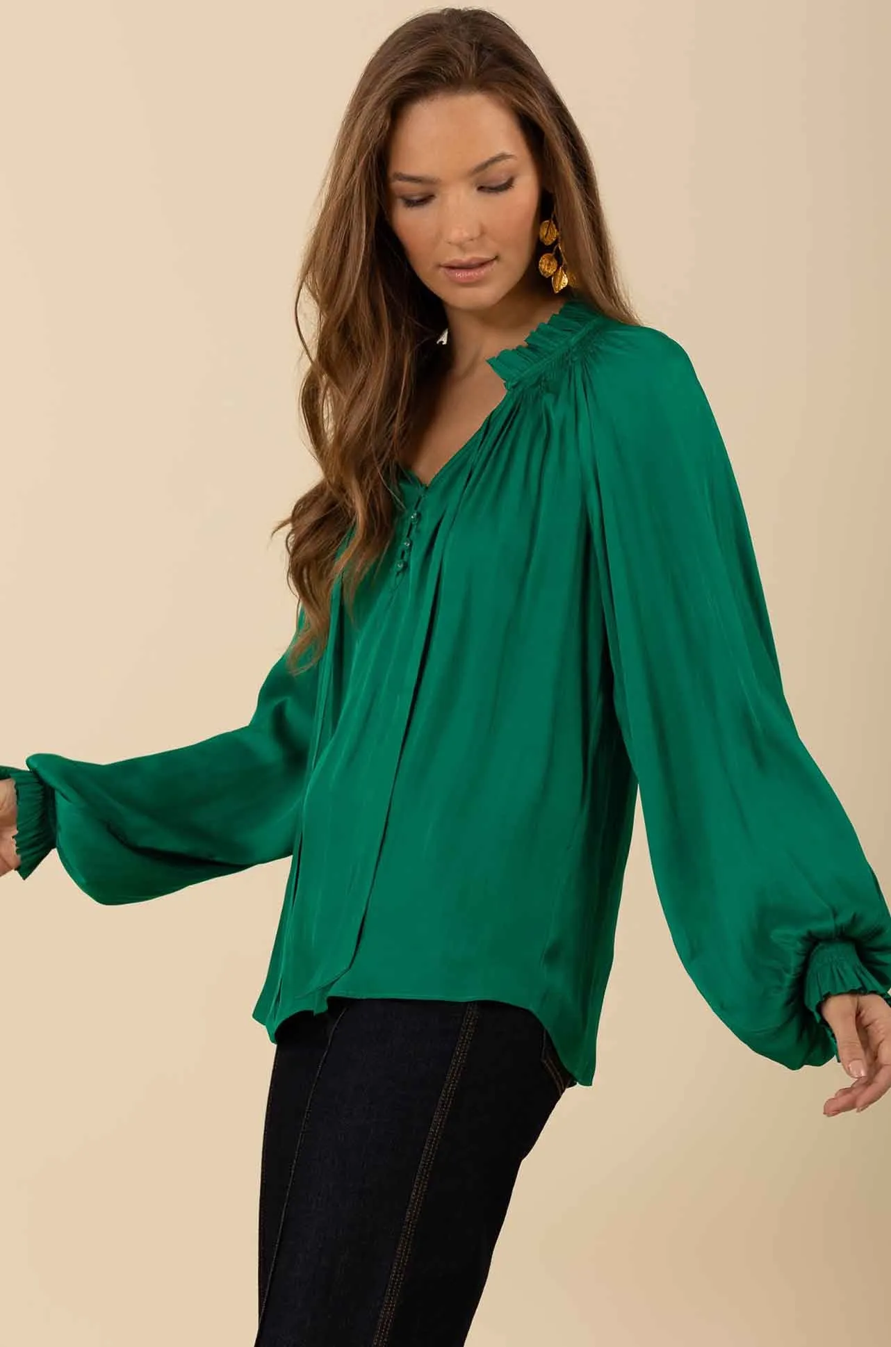 Hale Bob - Sarai L/S Tie Neck Top