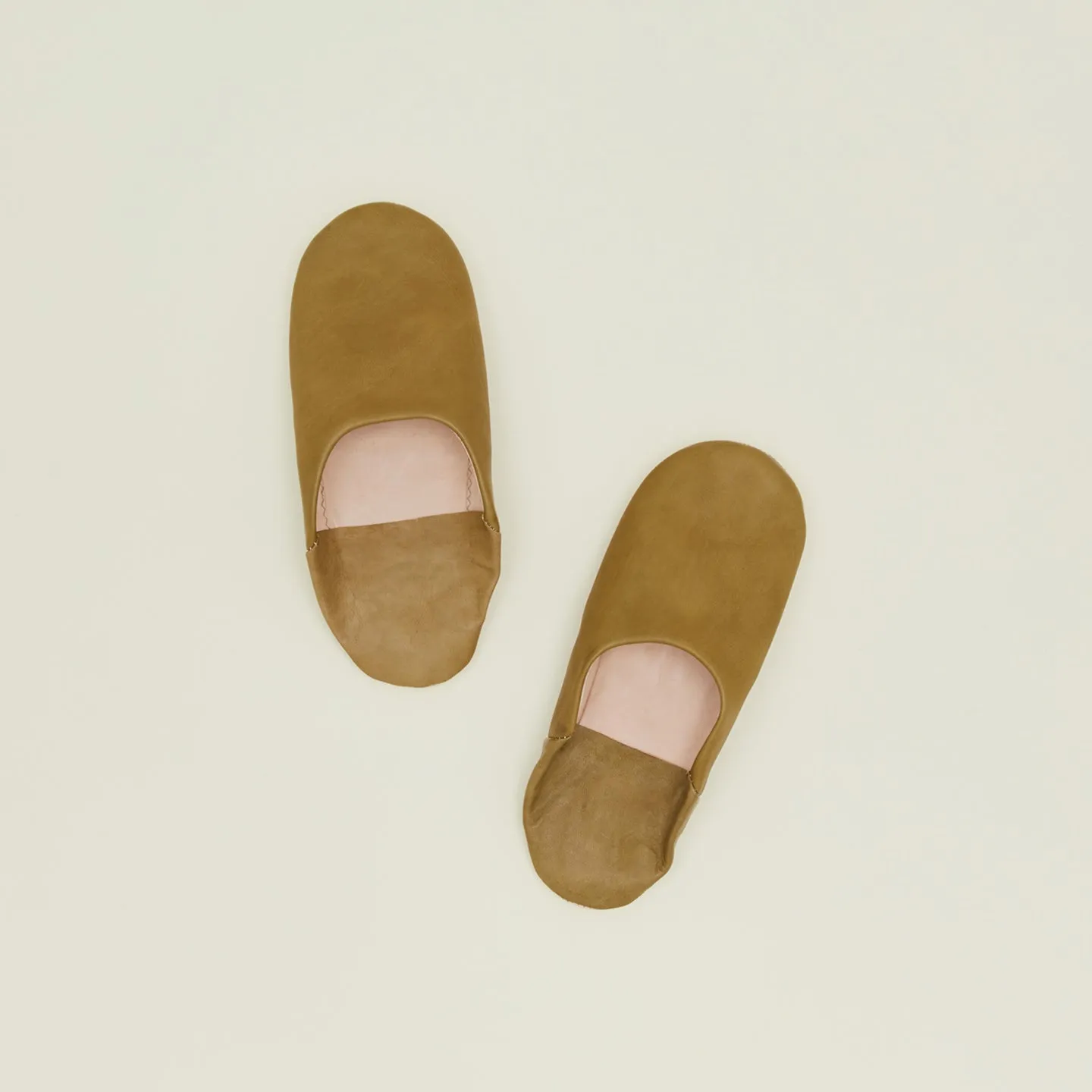 Handmade Leather Slippers - Olive