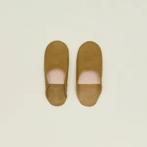 Handmade Leather Slippers - Olive