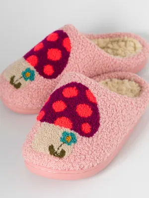 Icon Sherpa Slippers - Pink Mushroom