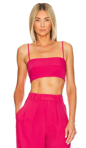 L'Academie Ela Crop Top in Fuchsia