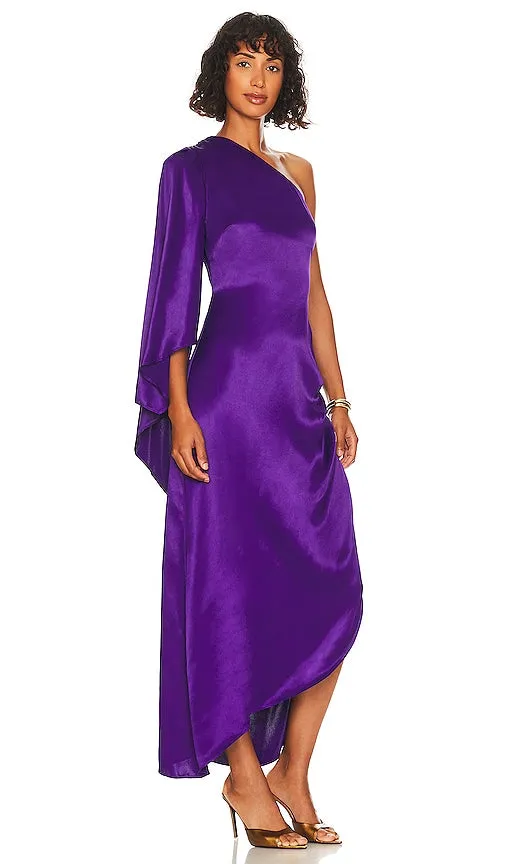 L'Academie Sawyer Midi Dress in Purple