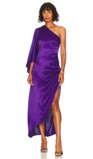 L'Academie Sawyer Midi Dress in Purple