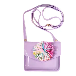 Lavender Pom Pom Mini Purse