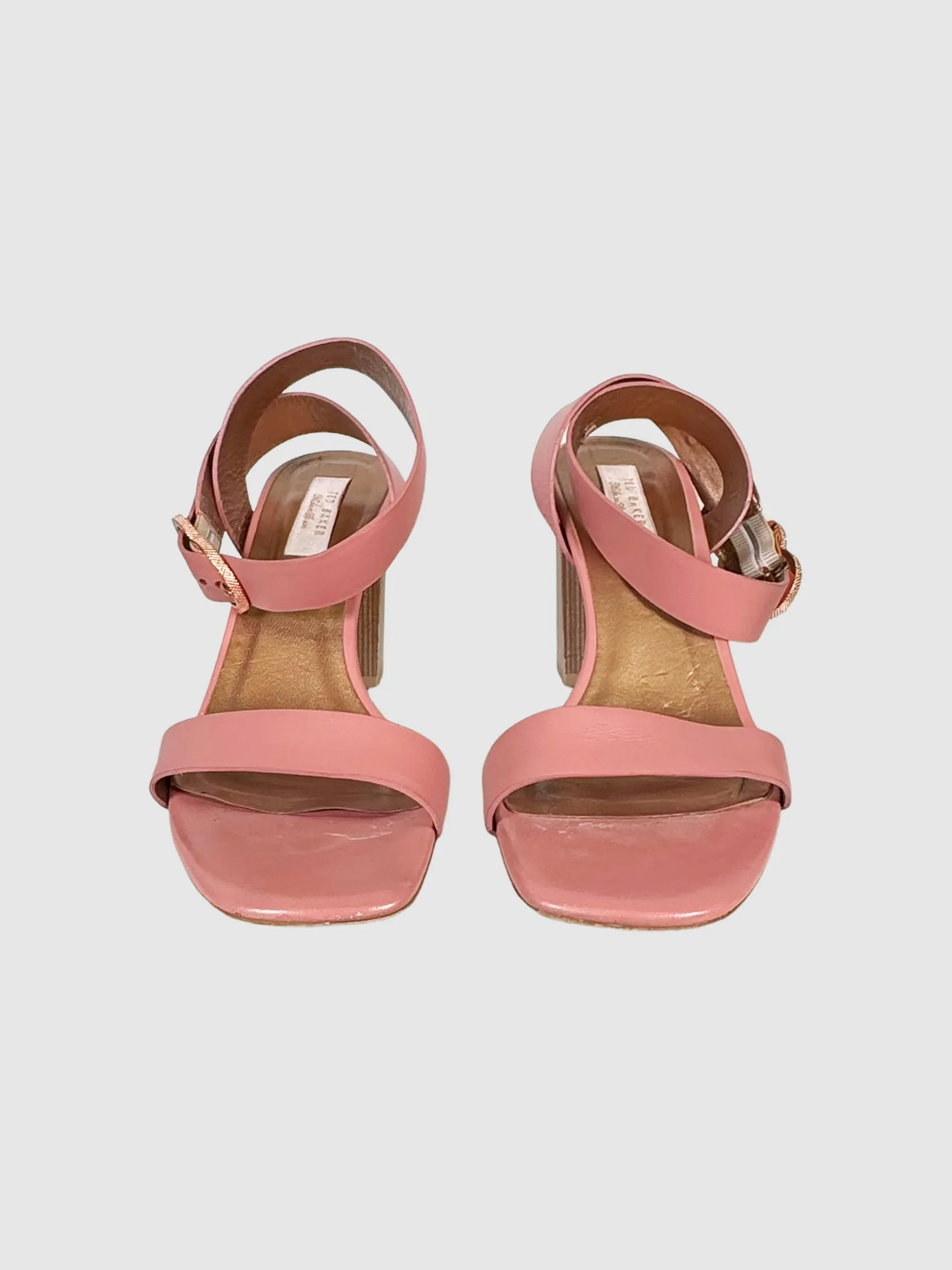Leather Ankle Strap Sandals - Size 39.5